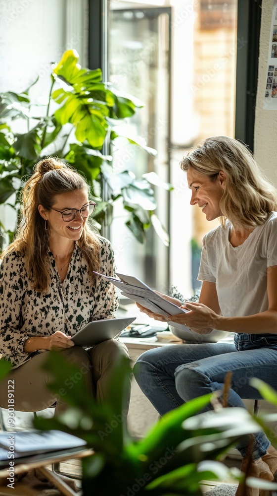 Obraz premium A health coach guiding a client, motivational and energetic