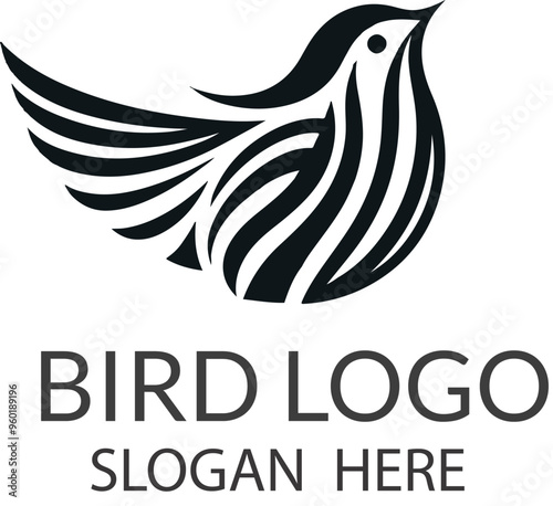 Stylish Bird silhouette logo illustration. photo