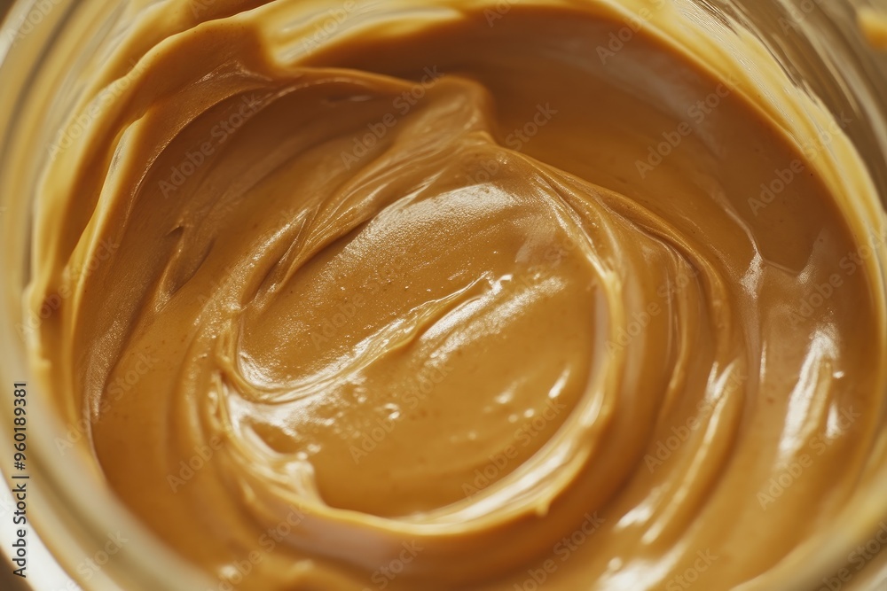 Glass Jar Filled with Chunky Peanut Butter Glass Jar Filled with Chunky Peanut Butter