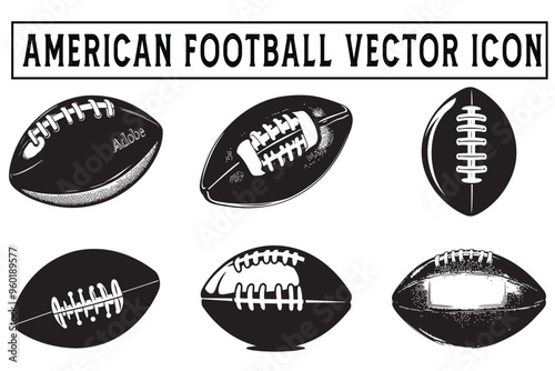 American football vector icon simple silhouette