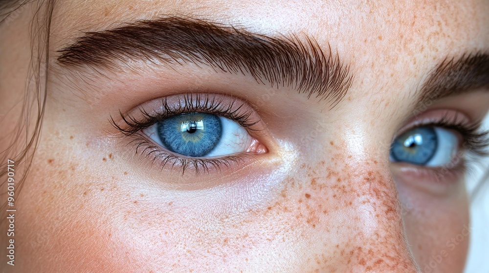 Here's a close-up of a woman with beautiful blue eyes and a beautiful natural eyebrow. When you see it, you believe it. Here's a close-up of a woman with beautiful blue eyes and a beautiful natural eyebrow. When you see it, you believe it.