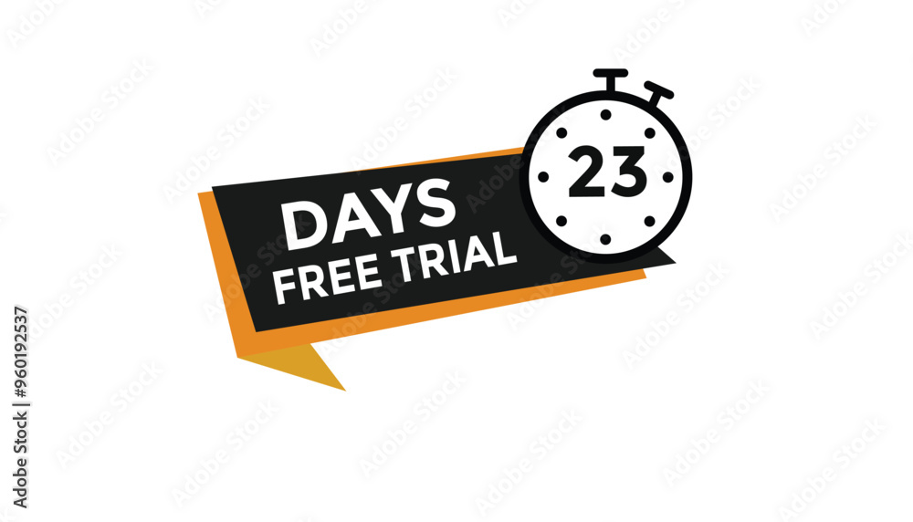 23 days free trial Countdown number banner templates. time icon. Vector Illustration
23 days free trial Countdown number banner templates. time icon. Vector Illustration