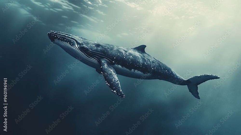 Fototapeta premium whale isolated on abstract background