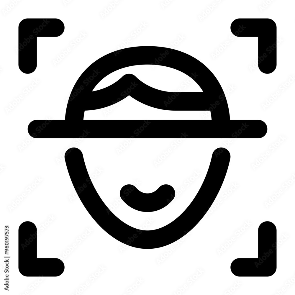 face recognition, identification, face scanning, artificial intelligence, ai outline icon face recognition, identification, face scanning, artificial intelligence, ai outline icon