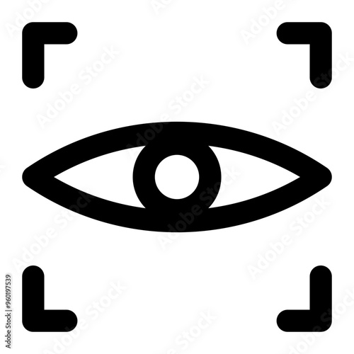 eyes scanning, eyes recognition, retina identification, artificial intelligence, ai outline icon