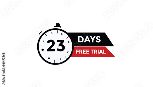 23 days free trial Countdown number banner templates. time icon. Vector Illustration 
