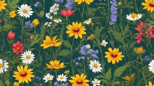 wildflower assemblages vector art background photo