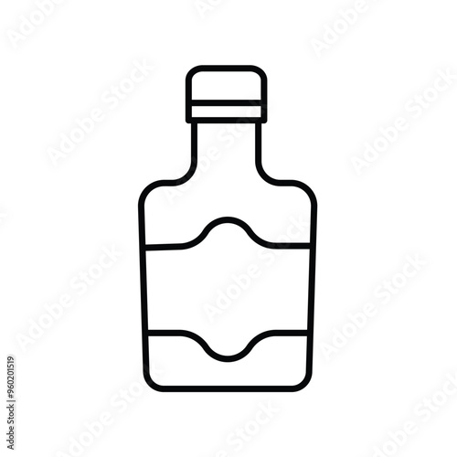 whiskey line icon with white background vector stock illustration