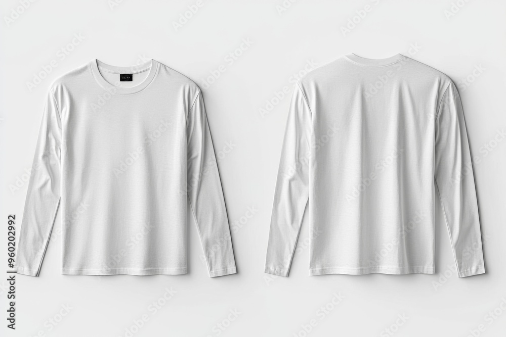 White Long Sleeve Tshirt Mockup Isolated created with Generative AI White Long Sleeve Tshirt Mockup Isolated created with Generative AI