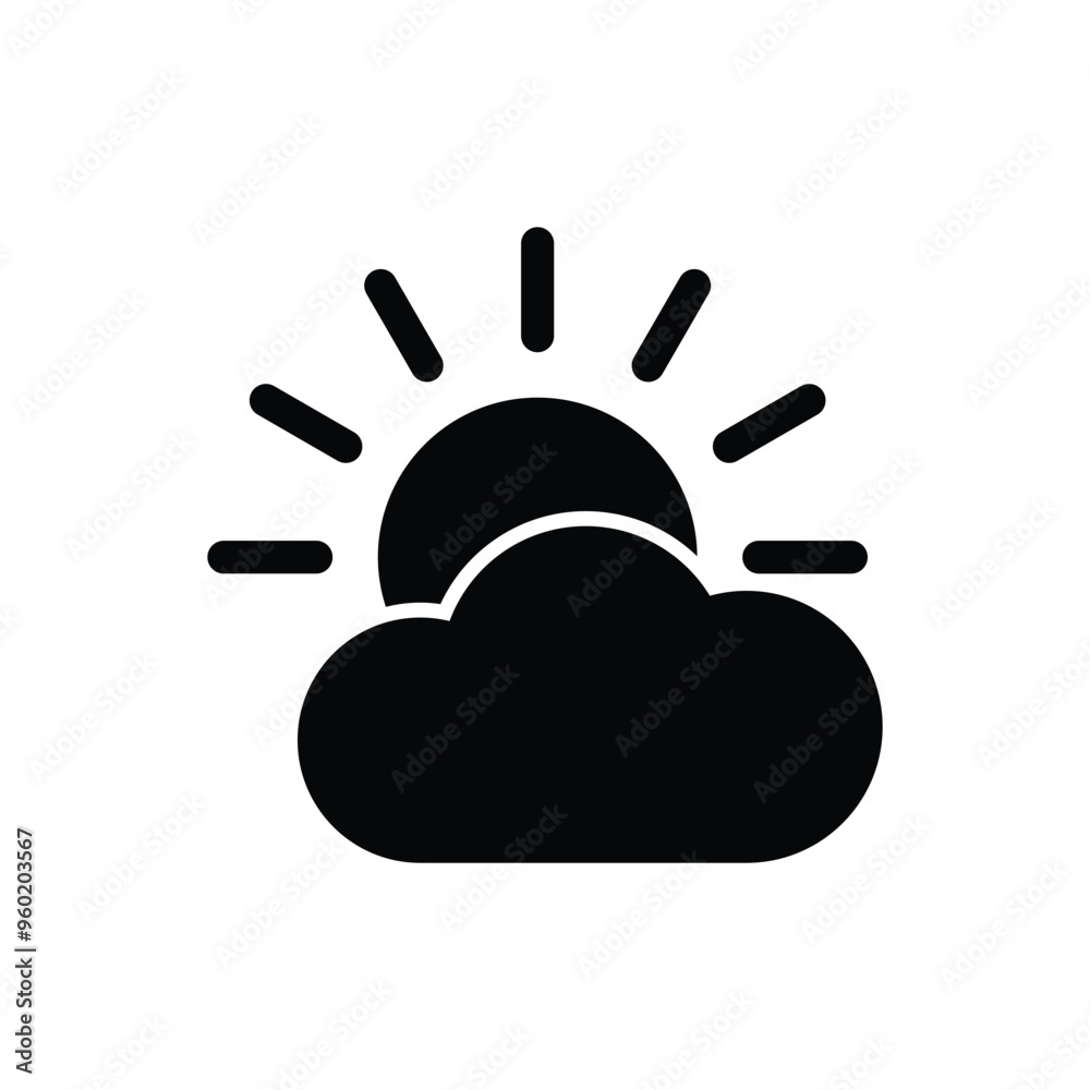 weather icon sun and cloud vector symbol weather icon sun and cloud vector symbol