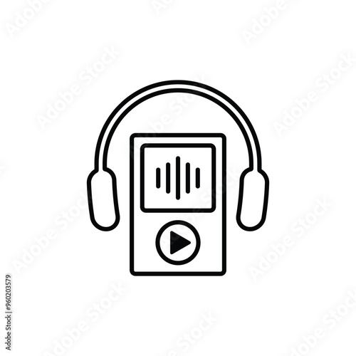 mp3 icon vector listen to music sign