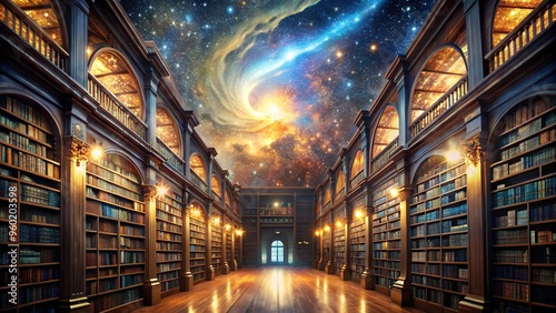 Ancient Celestial Library of Cosmic Knowledge. Perfect for: Knowledge Festivals, Space Archives