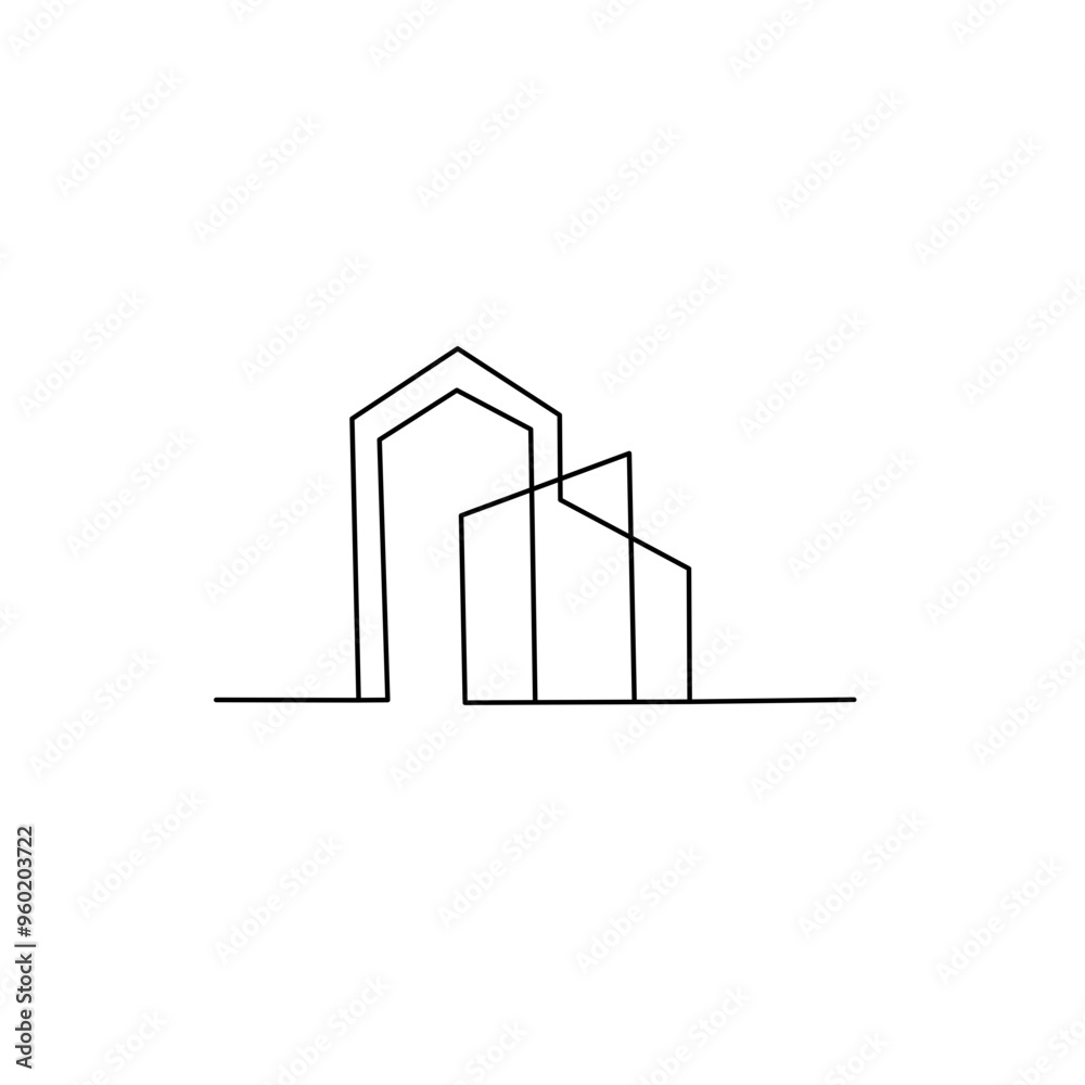 minimalist city building line art minimalist city building line art