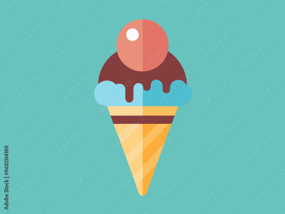 Ice cream cone design dessert icon