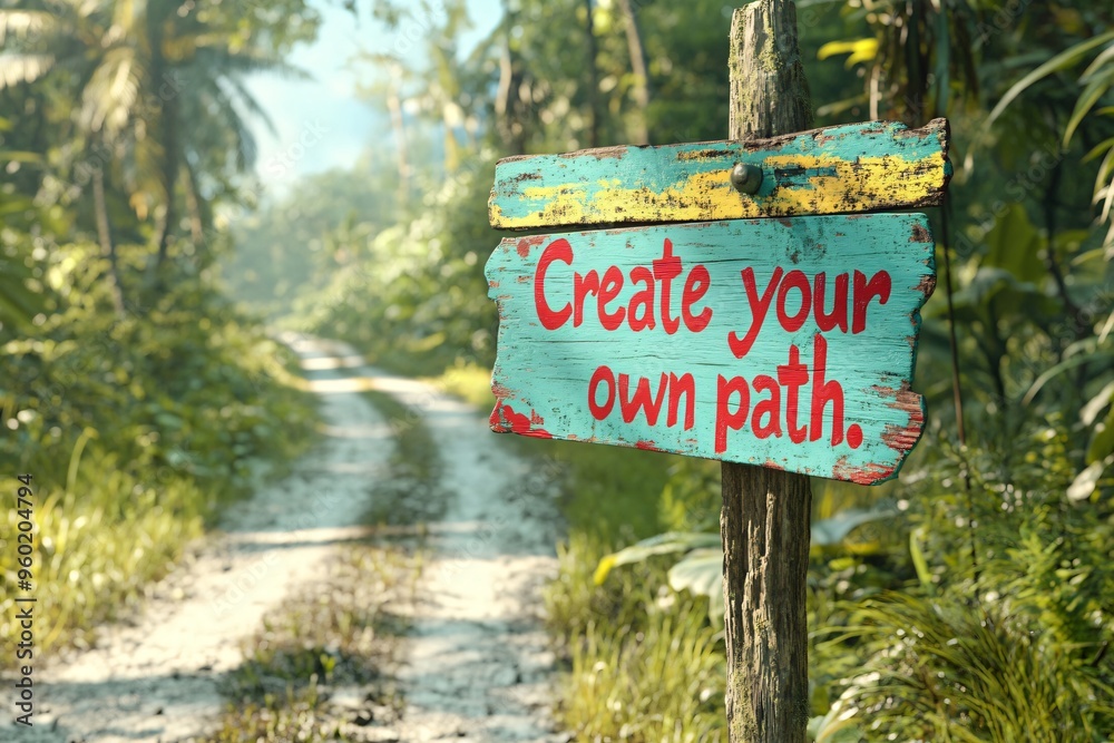 Create Your Own Path Signpost in a Lush Jungle Create Your Own Path Signpost in a Lush Jungle
