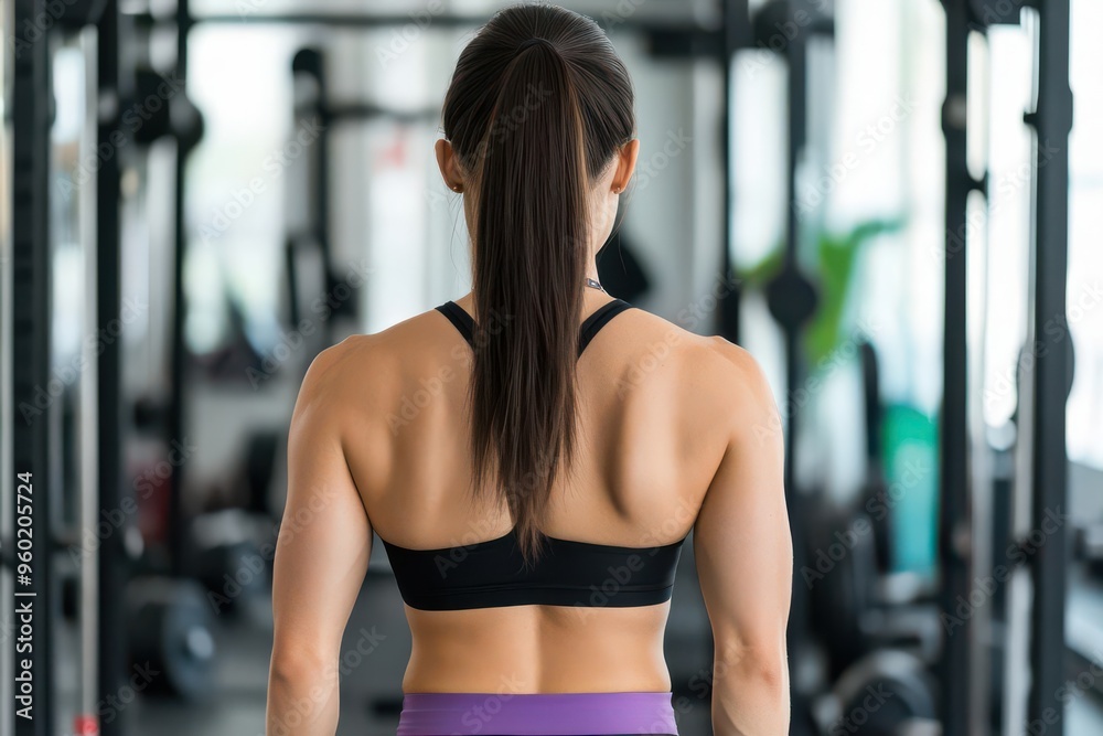 Female weightlifter focusing before a lift, determination, gym environment, goal pursuit Female weightlifter focusing before a lift, determination, gym environment, goal pursuit