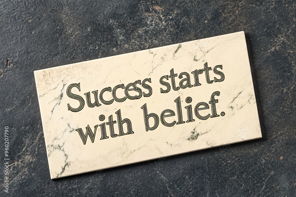 Obraz premium Success Starts with Belief: A Motivational Message