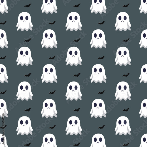 cute ghost pattern, kawaii ghosts, halloween seamless pattern, spooky but cute design, ghost vector, adorable ghost illustration, playful ghost print, whimsical halloween design, ghost wallpaper, ghos