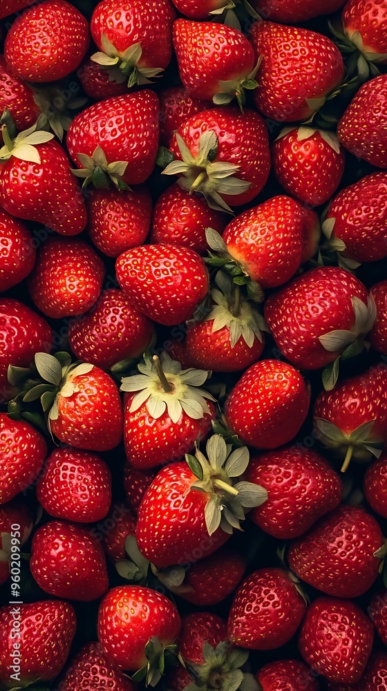 A Photo of Fresh, Ripe, Red Strawberries - A Delicious Close-Up