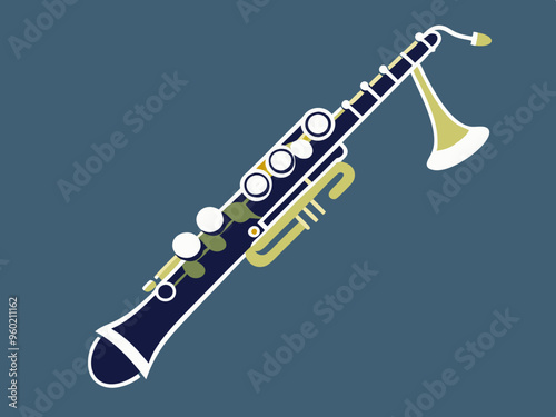 Bass Clarinet Icon on Transparent Background 
