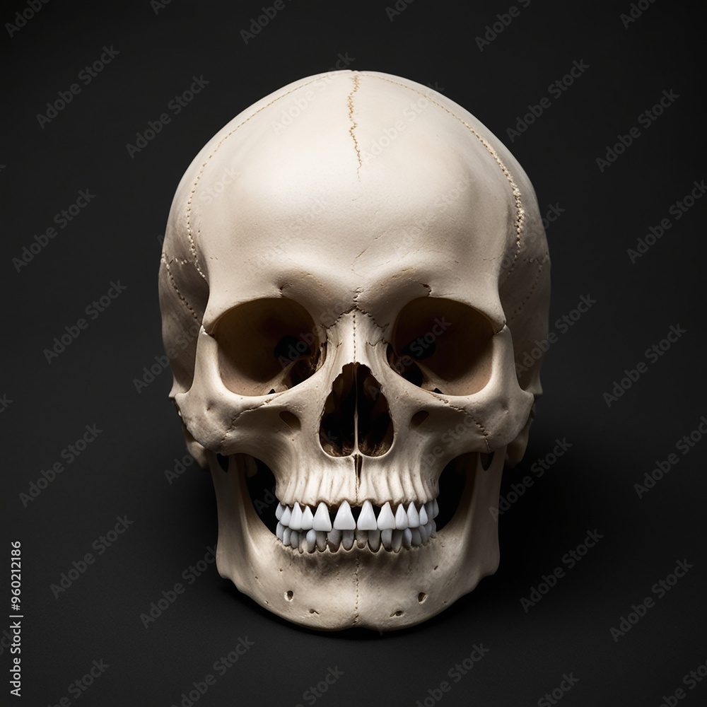 Obraz premium Human skull and black background