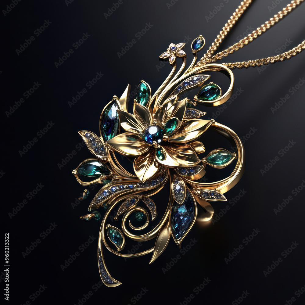 Gold Flower Pendant. Gold Flower Pendant.