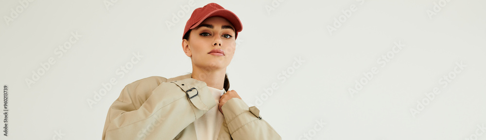A young woman exudes confidence while posing in a chic autumn outfit, blending fashion and individuality beautifully. A young woman exudes confidence while posing in a chic autumn outfit, blending fashion and individuality beautifully.