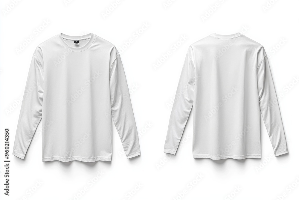 White Long Sleeve Tshirt Mockup Isolated created with Generative AI White Long Sleeve Tshirt Mockup Isolated created with Generative AI
