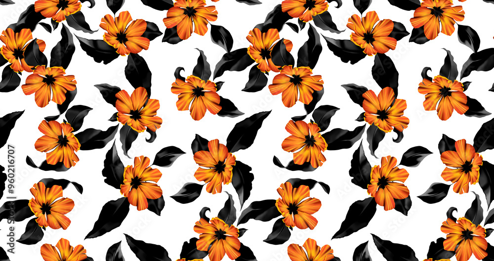 Fototapeta premium seamless floral pattern. Hand draw flowers pattern.