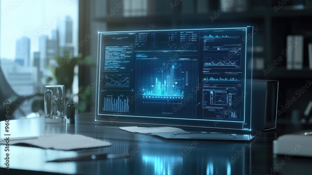 High-tech digital planning tools displayed on a sleek modern desk High-tech digital planning tools displayed on a sleek modern desk