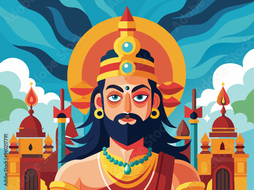 Illustration of hindu festival Dussehra background  photo