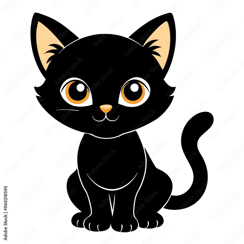 black cat cartoon