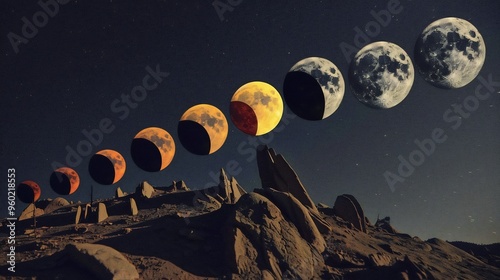 Eclipse duration in full effect with the lunar shadow slowly passing over the sun creating a captivating solar obscuration