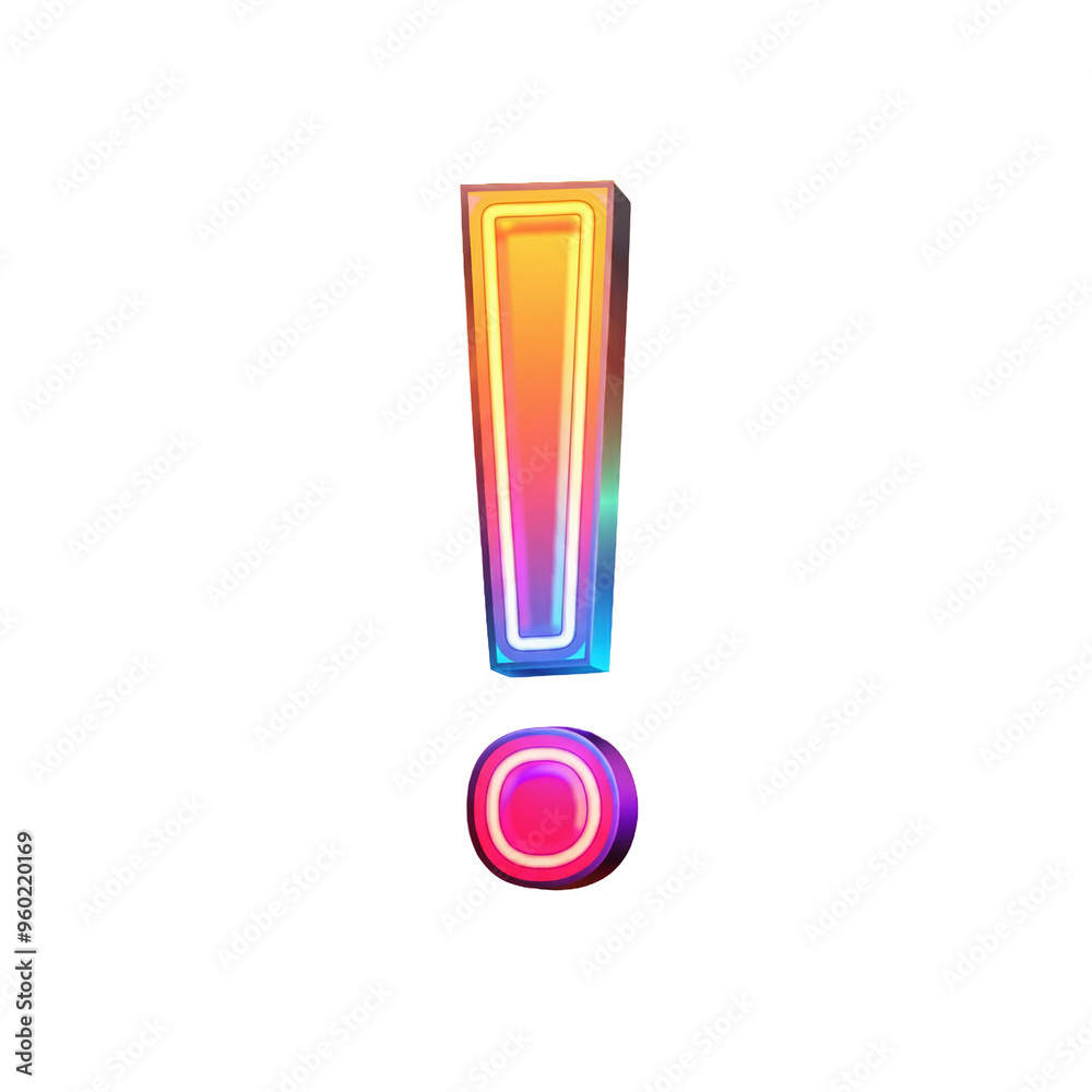 Colorful exclamation mark and 