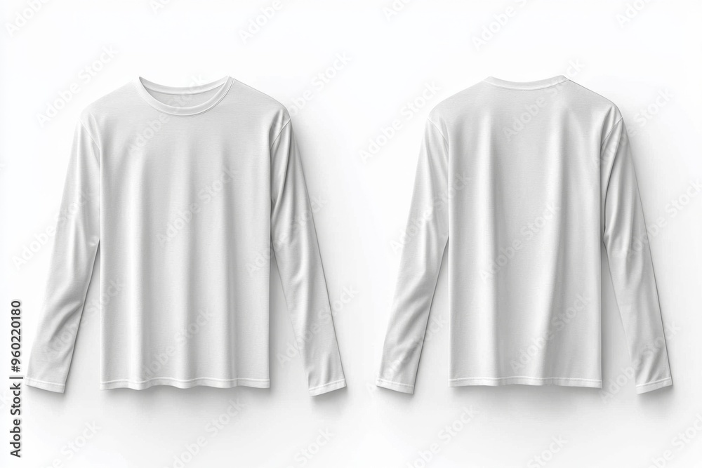 White Long Sleeve Tshirt Mockup Isolated created with Generative AI White Long Sleeve Tshirt Mockup Isolated created with Generative AI