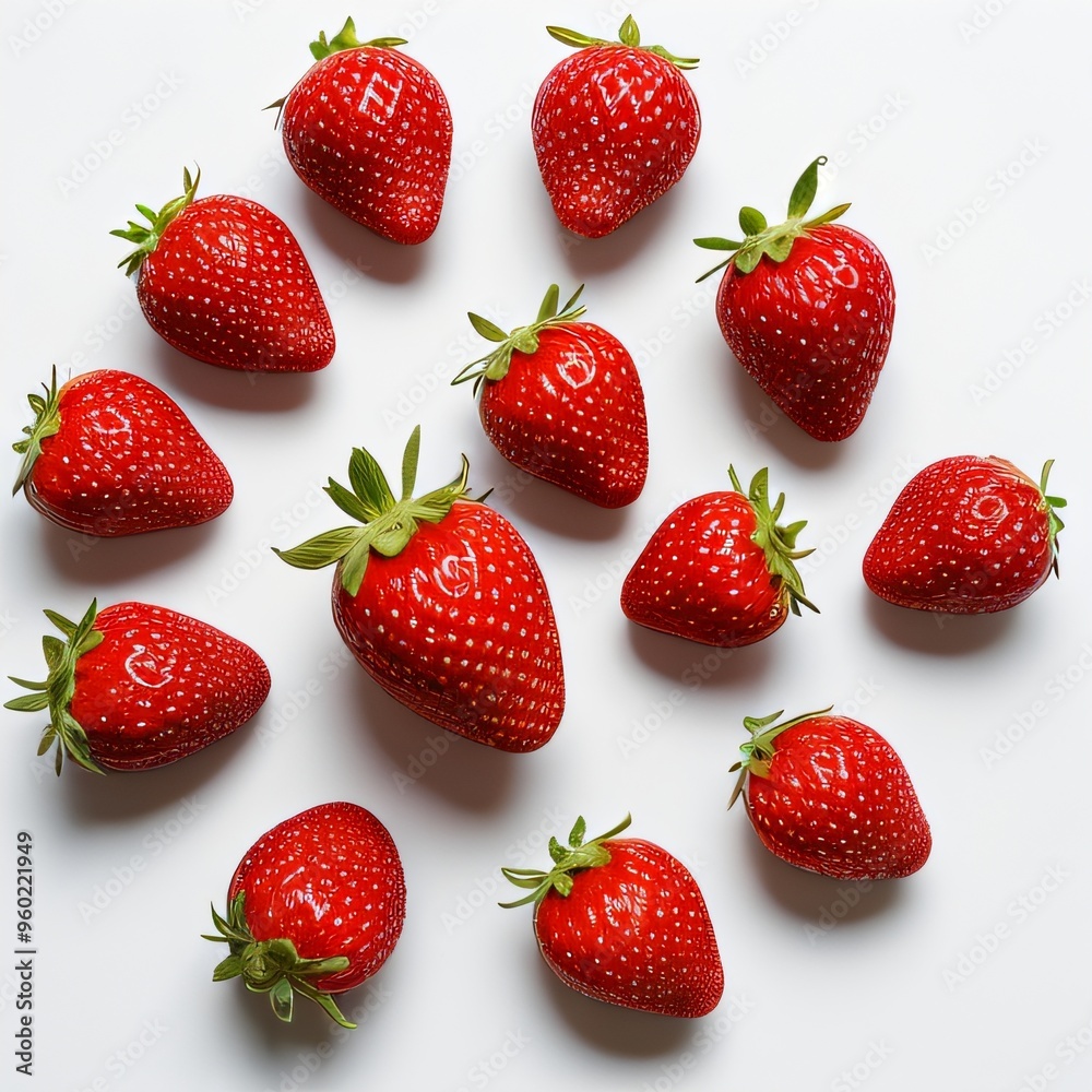 Fresh Strawberries on a Light Background Fresh Strawberries on a Light Background
