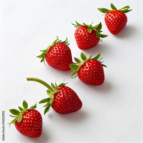 Fresh Strawberries on a Light Background