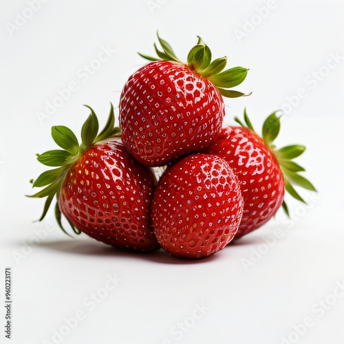 Fresh Strawberries on a Light Background