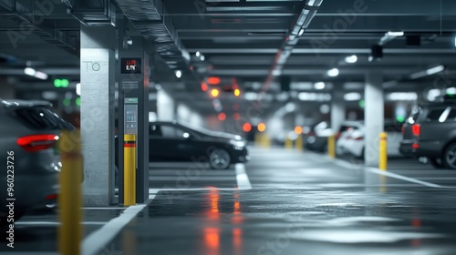 Advanced LPR (License Plate Recognition) camera system for parking management, visualized with automated number plate recognition technology enabling seamless and barrier-free entry and exit in parkin