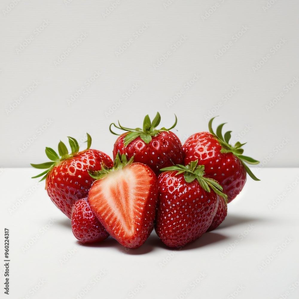 Fresh Strawberries on a Light Background Fresh Strawberries on a Light Background