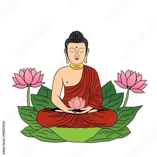 buddha and lotus flower