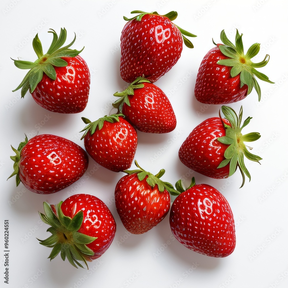 Fresh Strawberries on a white Background