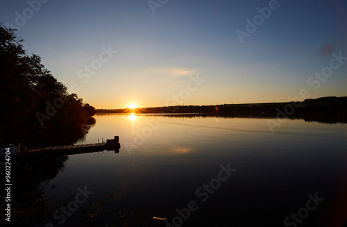 Sonnenuntergang am Möhnesee, Stockumer Damm, Kreis Soest, August 2023