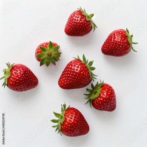 Fresh Strawberries on a white Background