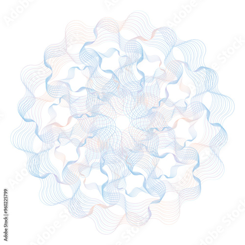 Abstract background with guilloche lines pattern. Luxury design pearl color vector template useful for certificate, diploma, official document, formal paper, banner