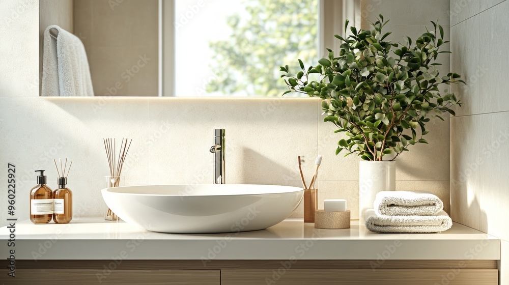 Minimalist Bathroom Sink with Natural Elements Minimalist Bathroom Sink with Natural Elements