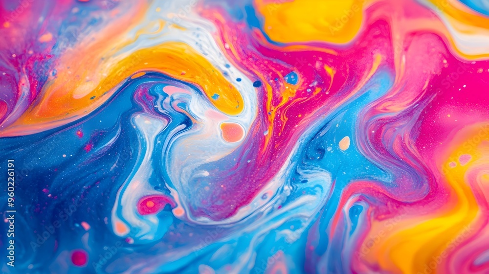 Vibrant Fluid Explosion of Colorful Digital Paint Blending and Swirling in Dynamic Motion Vibrant Fluid Explosion of Colorful Digital Paint Blending and Swirling in Dynamic Motion