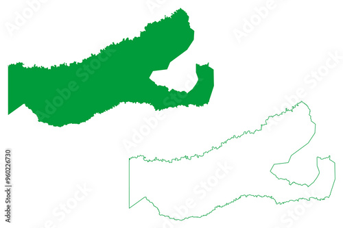 Assis Brasil municipality (Acre state, Municipalities of Brazil, Federative Republic of Brazil) map vector illustration, scribble sketch Assis Brasil map