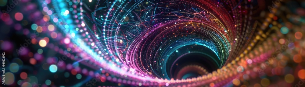 A vibrant swirl of colorful lights and patterns, creating a mesmerizing visual effect reminiscent of a digital galaxy. A vibrant swirl of colorful lights and patterns, creating a mesmerizing visual effect reminiscent of a digital galaxy.