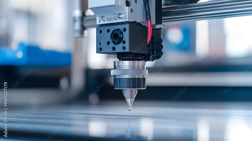 Closeup of a CNC Machine Cutting Tool. Closeup of a CNC Machine Cutting Tool.